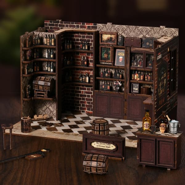 Klassisk Miniature Træhus Model Håndværkssæt Legetøj Til Voksne Børn Samlere