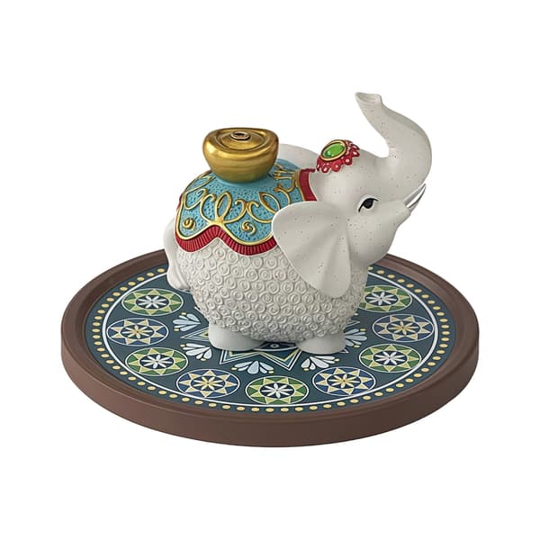 Heldig Elefant Statue Aroma Brændere Og Dekorativ Fad Sæt til Røgelsespinde