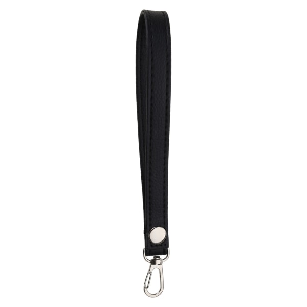 Svart PU läder armbandsväska Rem Handtag Byte för handväska Clutch handväska