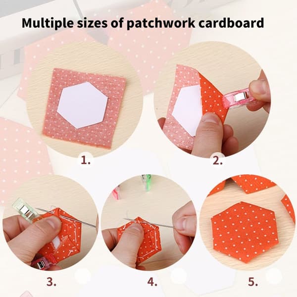 600 st Hexagon Papperslappsömnad Papper Quilting Mallar för Patchwork, Sömnad