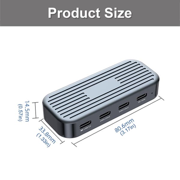Lille USB C-adapter til kontorbrug og skærmvisning