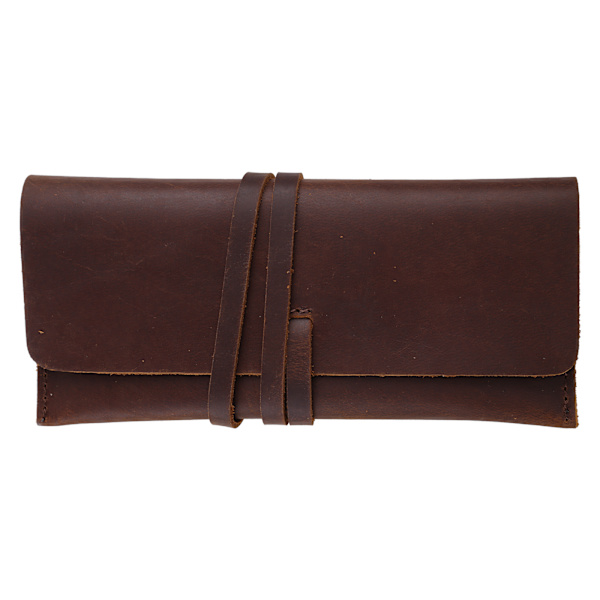 Håndlavet kohud læder pennetaske Retro Vintage rulleblyant til etui Pouch Statio