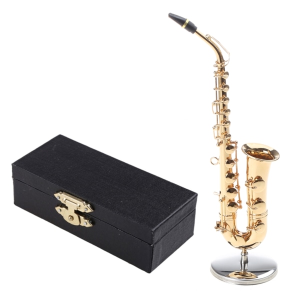 Mini Saxofon Model Miniatur Sax Model Musikalske Dekorative Ornamenter 19cm