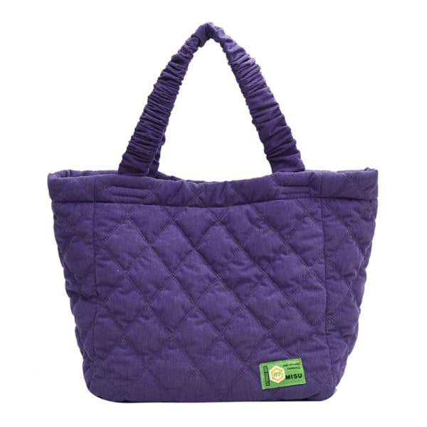 Handleveske Skulderveske Stor kapasitet Stitching Tote Bags for Women Girl Purple