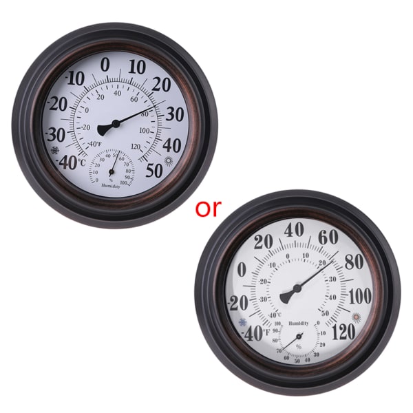 Vintage termometer Hygrometer Storskalig ℃ ℉ Display Temperaturmätare för inomhusfuktighet