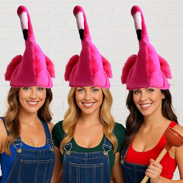 Flamingo Hat Blød Plys Justerbar Elastisk Pasform Til Fester Cosplay
