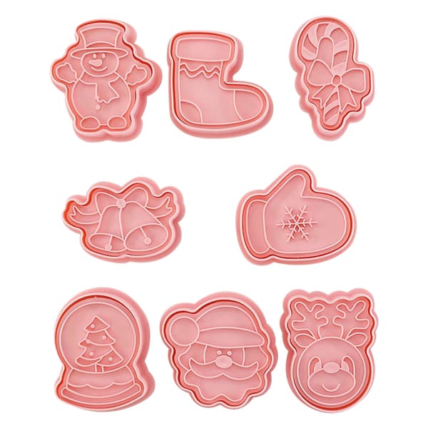 8 st Form molds Mini Cookie Bakform Mould Form för julhelgen