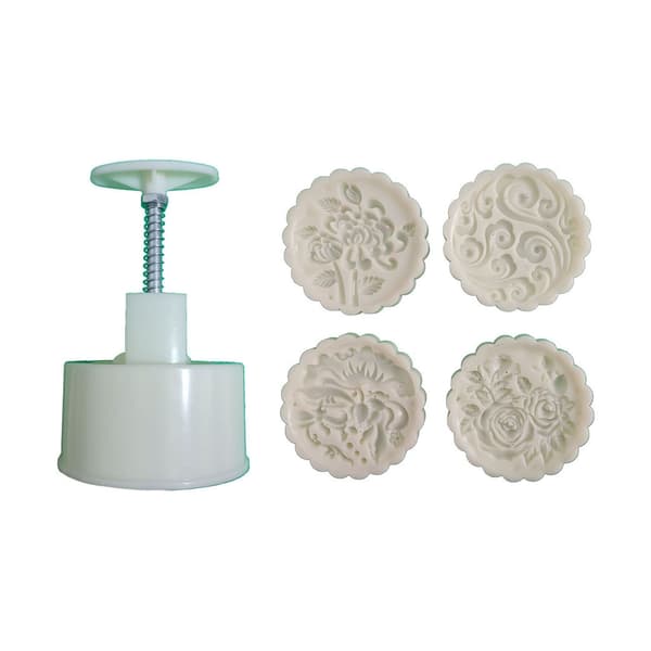 200g Månkakaformar av plast Blomrosformade 3D DIY Mooncake-stämplar