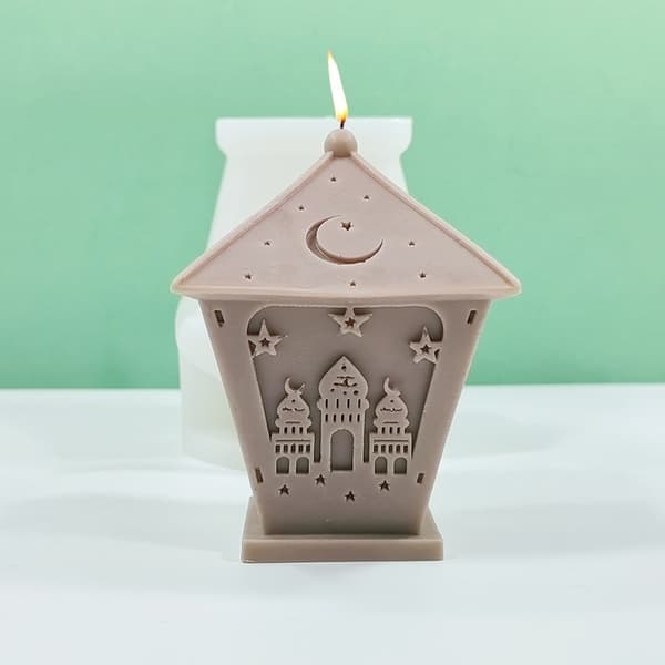 Ramadan Ljusformar 3D Slott Harts Silikonform Eid Dekorationer