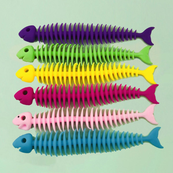 9,45 tum Fidget Toy Fish Bone Silikon Sensoriska Leksaker för Pop Stress Bubble Toy Stress Reliever Bubble Fidget Relief Toys Green