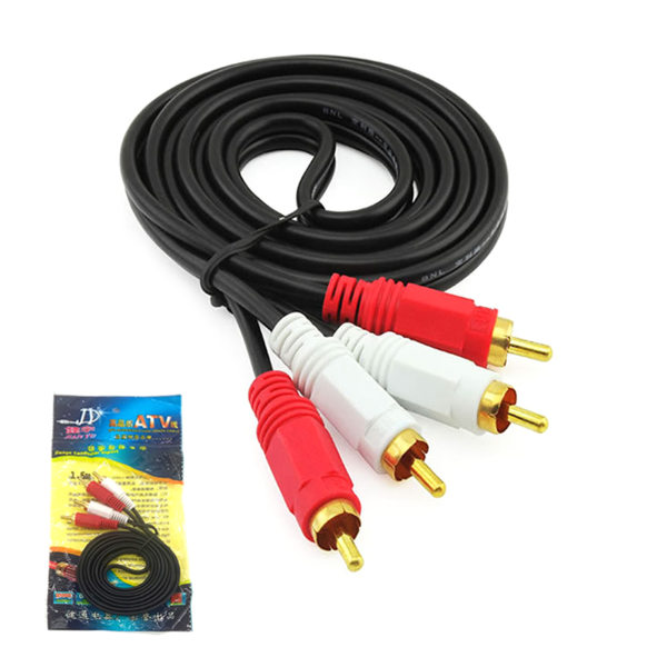 2RCA Hane till 2 RCA Hane Audio Video Kabel RCA Audio Splitter Kabel för DVD-ljud 1.38M