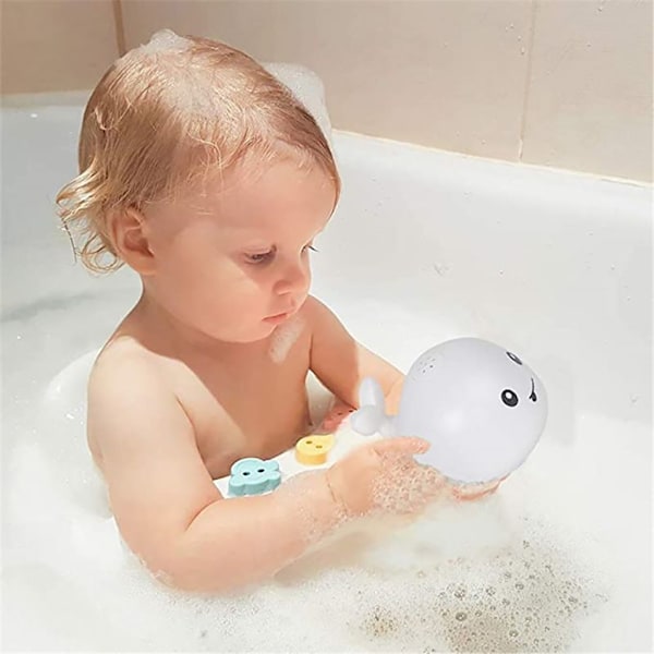 Ljus upp badkar leksak baby duschar vattenleksaker LED-ljus automatisk induktionssprinkler Grey