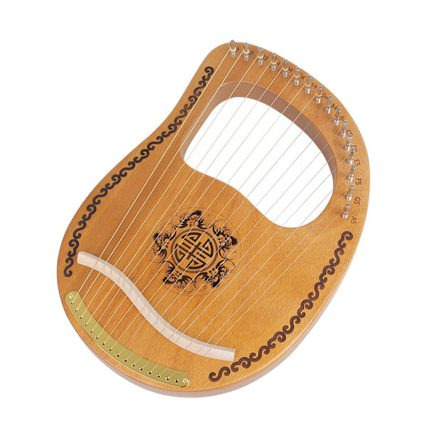 16 strenger lyreharpe i mahogny - musikkinstrumenter lyreharpe med stemmenøkkel