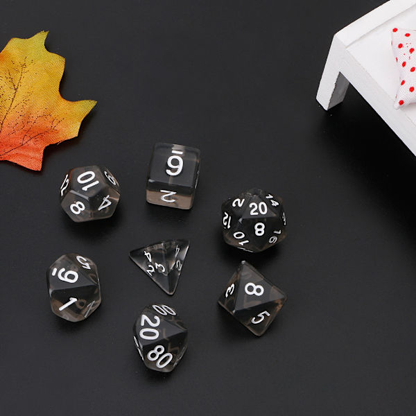 7 st transparent polyhedral tärningsspel för Dragon Pathfinder D20 D12 2xD10 D8 D6 D4 Pink