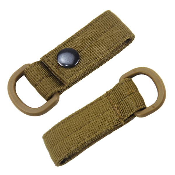 Militær D-ring adapter karabinkrok løkke stropp webbing feste stropp Brown
