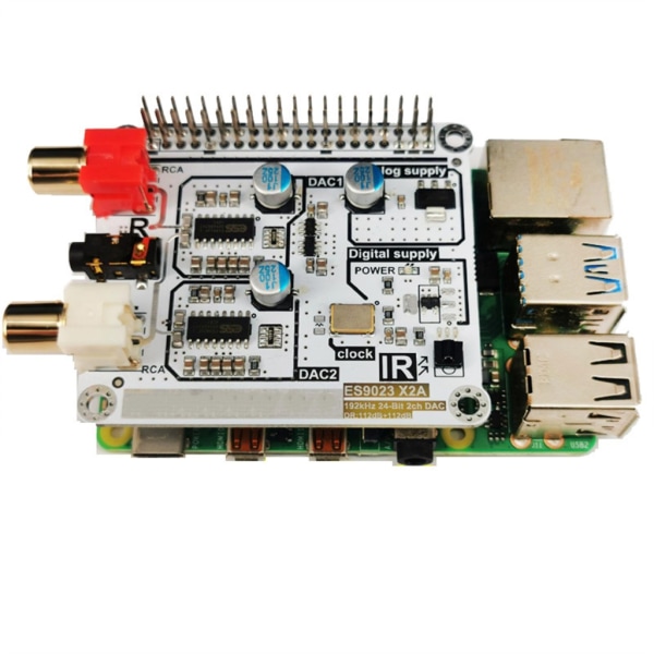 HiFi DAC Expansion Board Digital Analog Converter DAC-avkodare Ersättningsmodul för RPi 4B/3B+/3B/2B/ZEROW