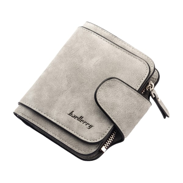 Kort lommebok Enkel Hasp-pung Myntlommekortholder Matt matt PU-skinn Gray
