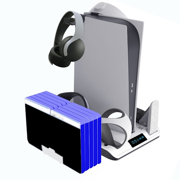 Ladestasjon for spillkontroller med 4 ladeport for PS5/PS-VR2-kontroller