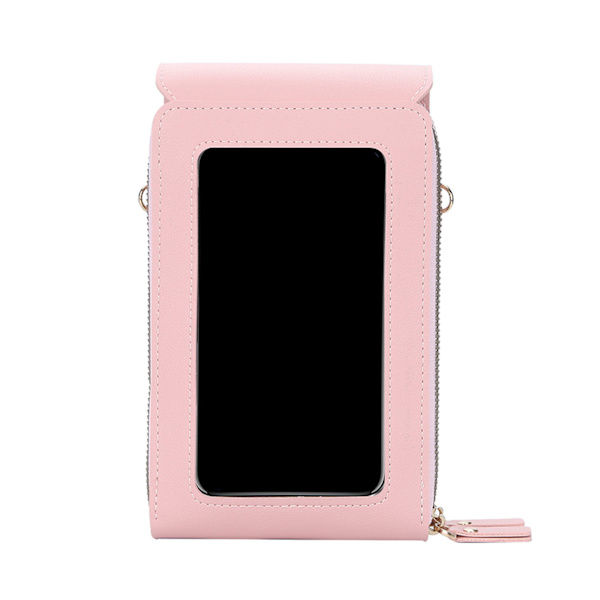 Kvinners liten crossbody mobiltelefon veske Skulder Håndvesker Lommebok kortholder Pink