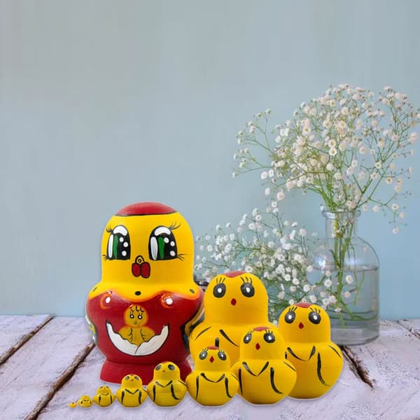Handgjorda ryska \"Nesting Dolls\" 10-lagers Matryoshka-dockor i trä, samlarobjekt