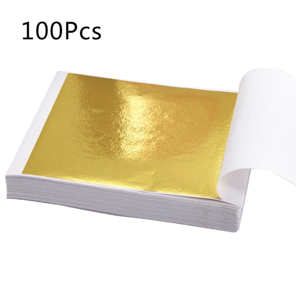 100 ark imiteret guld sølv folie blad papir Hjem væg kunst Forgyldning håndværk