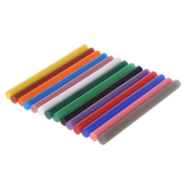 14 stk Hot Melt Lim Stick Mix Farve 7mm Viskositet Til DIY Craft Legetøj Reparationsværktøj