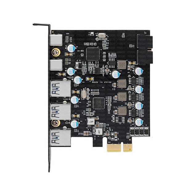 5 porttia PCI-E - USB 3.0 Type C -sovitinkortti 3x USB +2 Type C -laajennus PCI Express X1 X4 X8 X16 -käyttöjärjestelmälle Windows Linux M