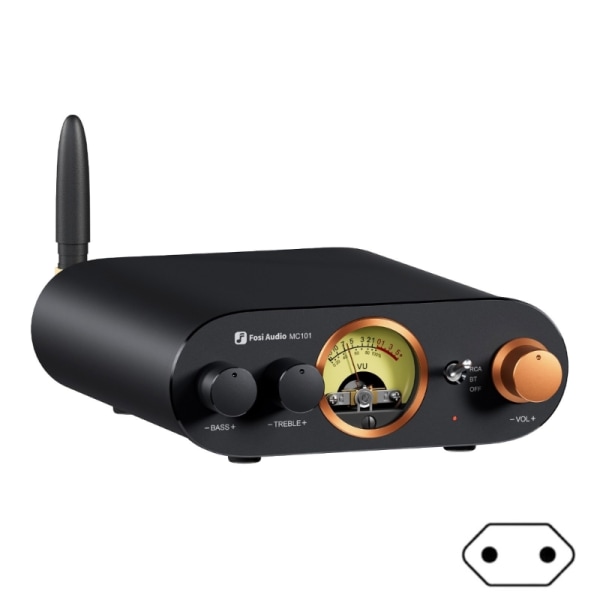 MC101 Bluetooth-kompatibel stereoförstärkare Home Audio Mini Amp med VU Meter 2Ch null - EU