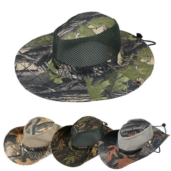 Camp Hat Solbeskyttelse Hat Brede Skygger Sol Hat Stor Hat med Halsstrop Green