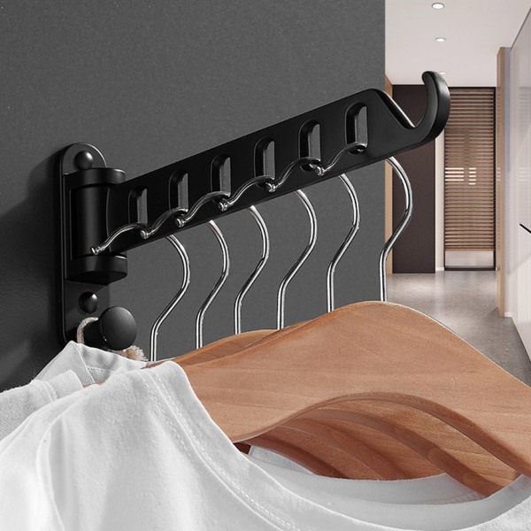 Väggmonterad tvätthängare Torktumlare Vikbar klädhängare Metall förvaringsställ för hem sovsal Balkong Heavy Duty hängare White