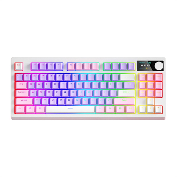 Trippelmodus-tastatur 87 taster Bluetooth-kompatibel trådløst 2.4G Gamer Hotswap-tastaturtilbehør for PC-gaver