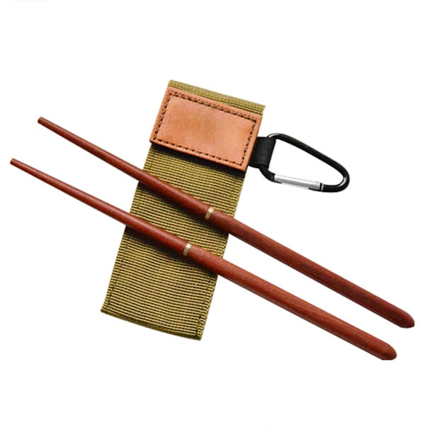 1 Pair Foldable Office Outdoor Retractable Camping Wood Collapsible Chopsticks Army Green