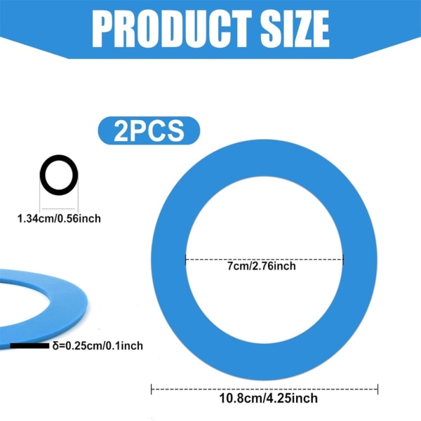 Pakke til 2/6 gummiforsegling Vandbeholderforsegling Effektiv til toiletvandsbeholder null - B