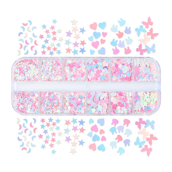 Resin Fylling Nail Pailletter Paillette Smykker Epoxy Resin Mold Craft Dekorasjoner