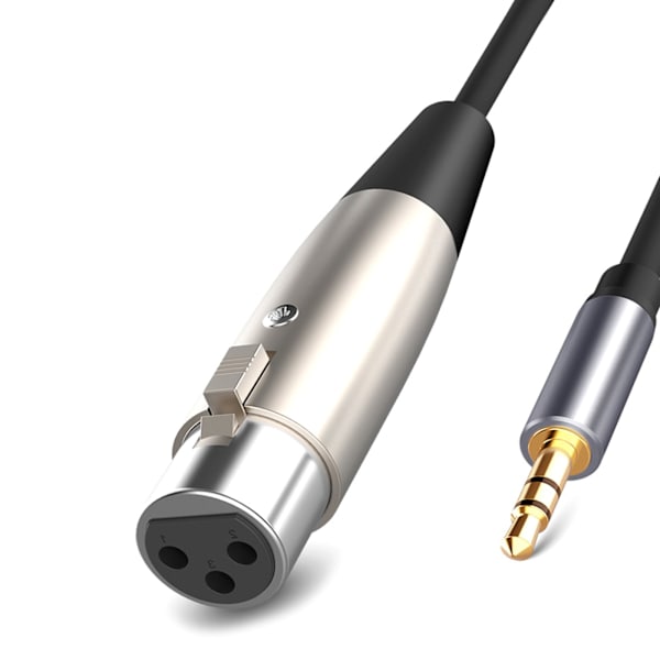 Balanceret XLR hun-til-jack 1/8 tommer han-kabel til smartphones, højttaler