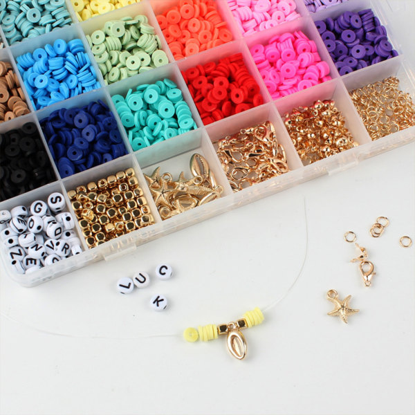 Runda pärlor för smyckestillverkning Armband Halsband Örhänge DIY Kit Barn som leker Tillbehör Andra former Blandat