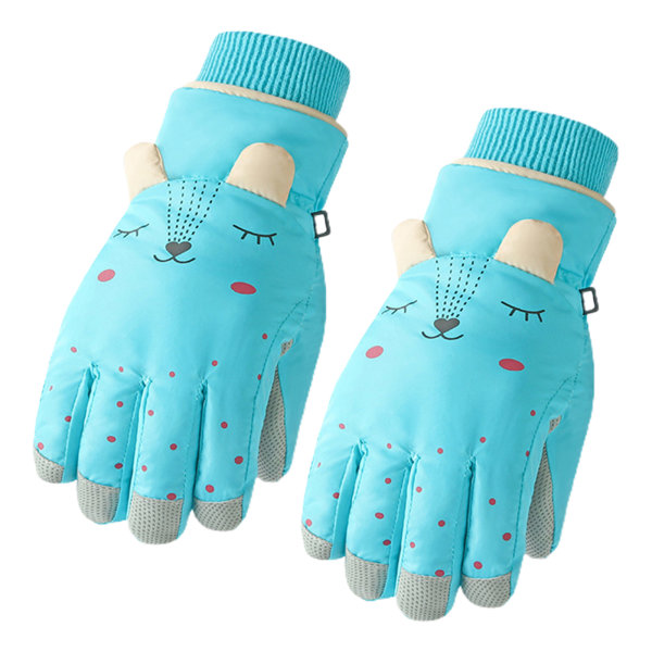 Barn Barn Vantar Vattentäta handskar för Ski Pojkar Flickor Snow Thermal vantar Sky Blue