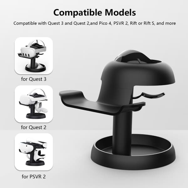 VR Display Stand VR Headset Holder Stasjon for Meta Quest 3 VR Headsets
