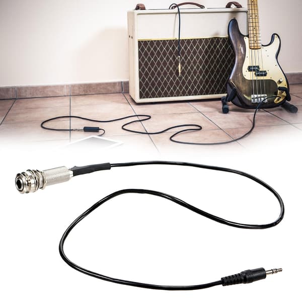 Snabbt Anslutande Gitarr Endpin Utgångsjack Piezo Kabeladapter 66cm Svart