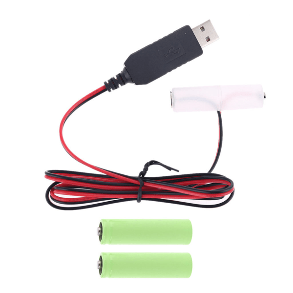 USB LR6 AA batterieliminatorkabel kan ersätta 1-4st AA-batteri för jul LED-ljus Walkie Talkie Tillbehör 4.5V