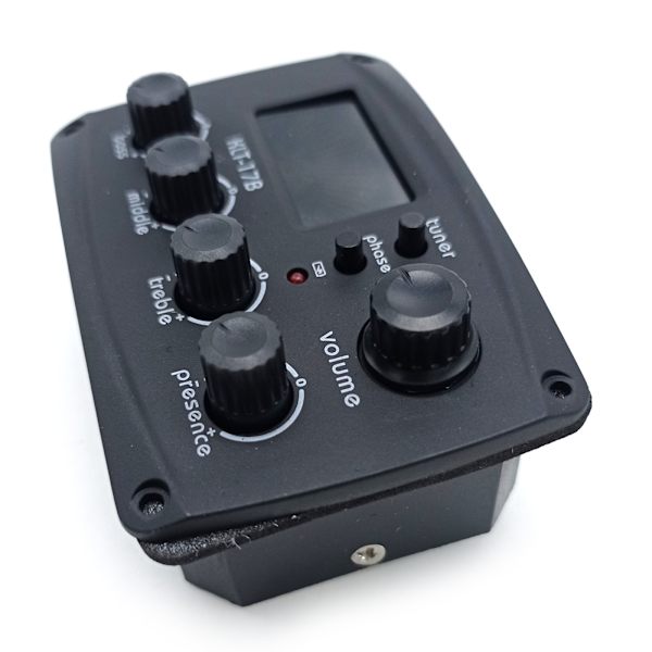 KLT17B 4-bånds akustisk gitar piezo pickup sett forforsterker LCD-tuner piezo pickup