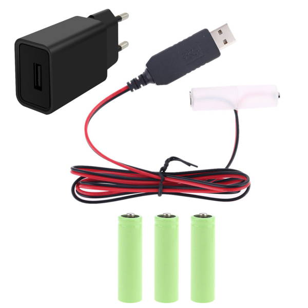 Batterieliminator USB power Byt 1,5V AA-batteri för Radio Elektrisk Toy Klocka LED Strip Light Calculator