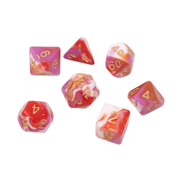 DND-terningesæt 7PCS Polyhedral terninger til rollespil terningespil-som Dungeons-Dragon 4