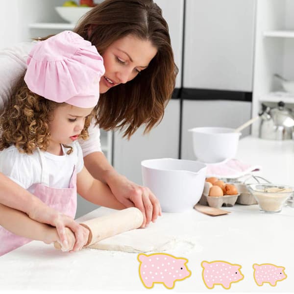 Grisformet kakemugger i rustfritt stål, baktilbehør for baking