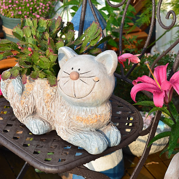 Söt katt pennhållare blomkruka Harts form Suckulent Planter Making Supplies