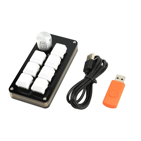 7 tast 1 knott USB-spilltastatur Tilpassbar programmerbar kopiering og lim Lite tastatur med RGB bakgrunnsbelyst avtakbar kabel