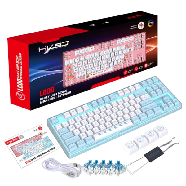 Smidig maskinskrivning och spelupplevelse med detta Mekaniska USB -tangentbord Blue Switch