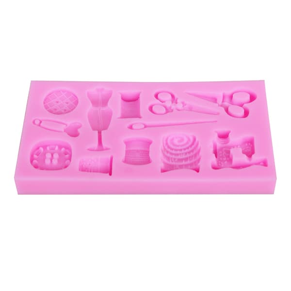 1-pack Sax Knapp Sy Designer Kläder Silikonform Bröllopstårta Kant
