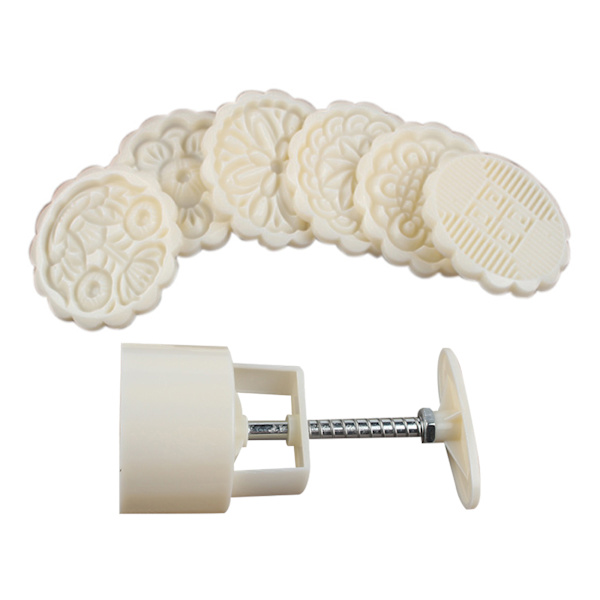 Cookie Stamp 6st Moon Cake Form Set Midhöstfestival DIY Handpress Cookie Cutter Dessert Bakverksverktyg Moon Cake Maker