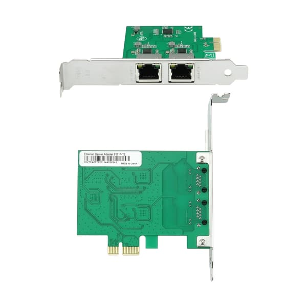 2-portars 1000Mbps PCIE X1 till RJ45 nätverksadaptrar stöder Jumbos Frame